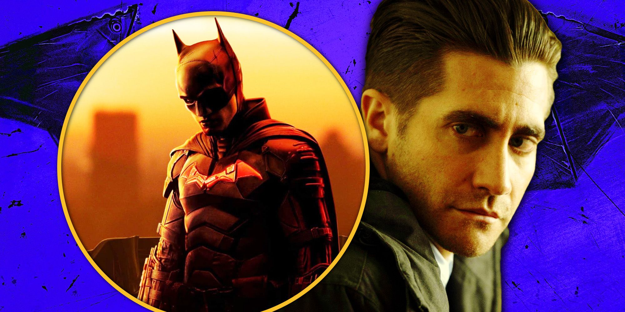 Jake Gyllenhaal looking intense in Prisoners with and Robert Pattinson's Batman
