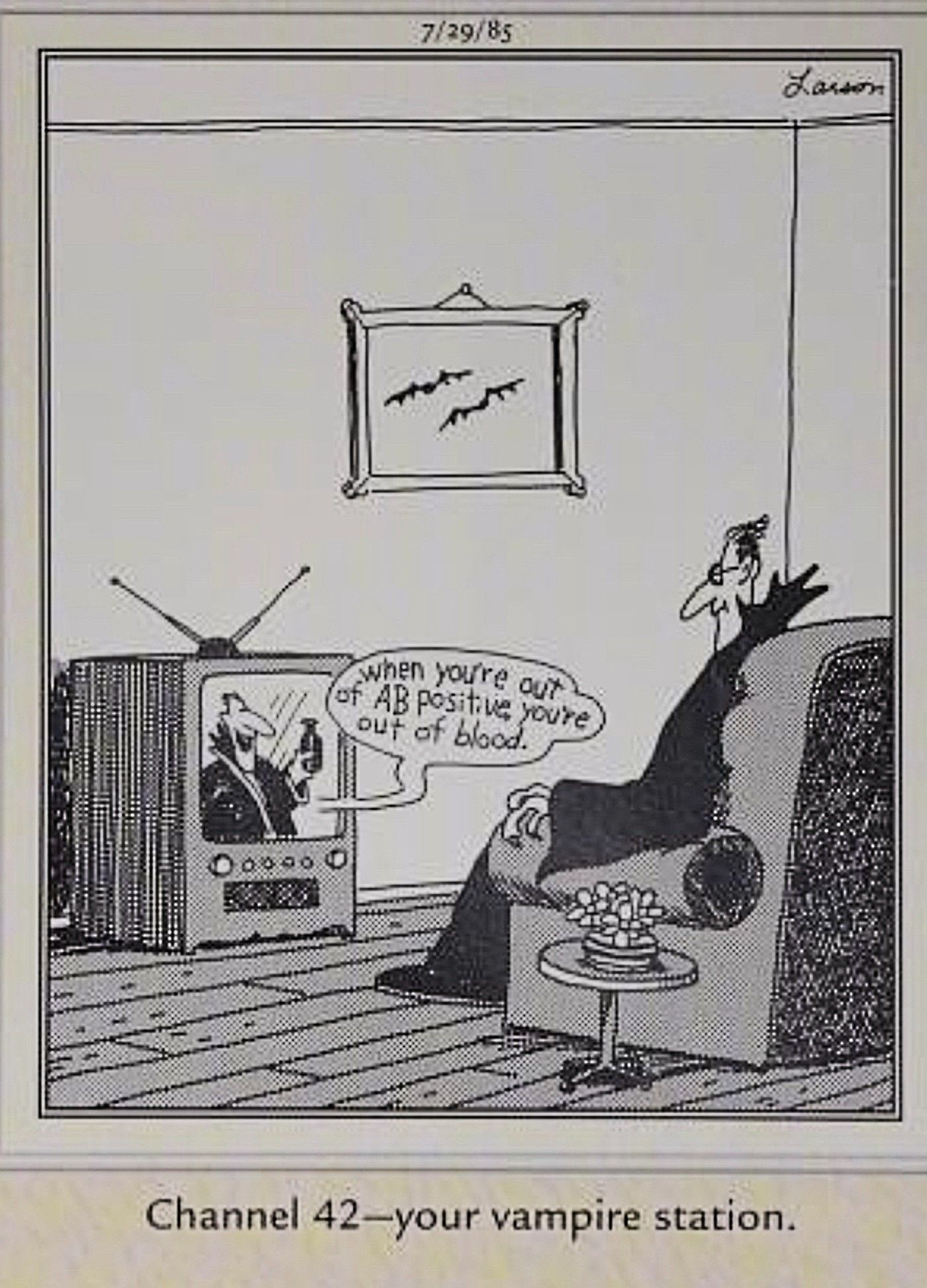 Far Side, Channel 42 your vampire station