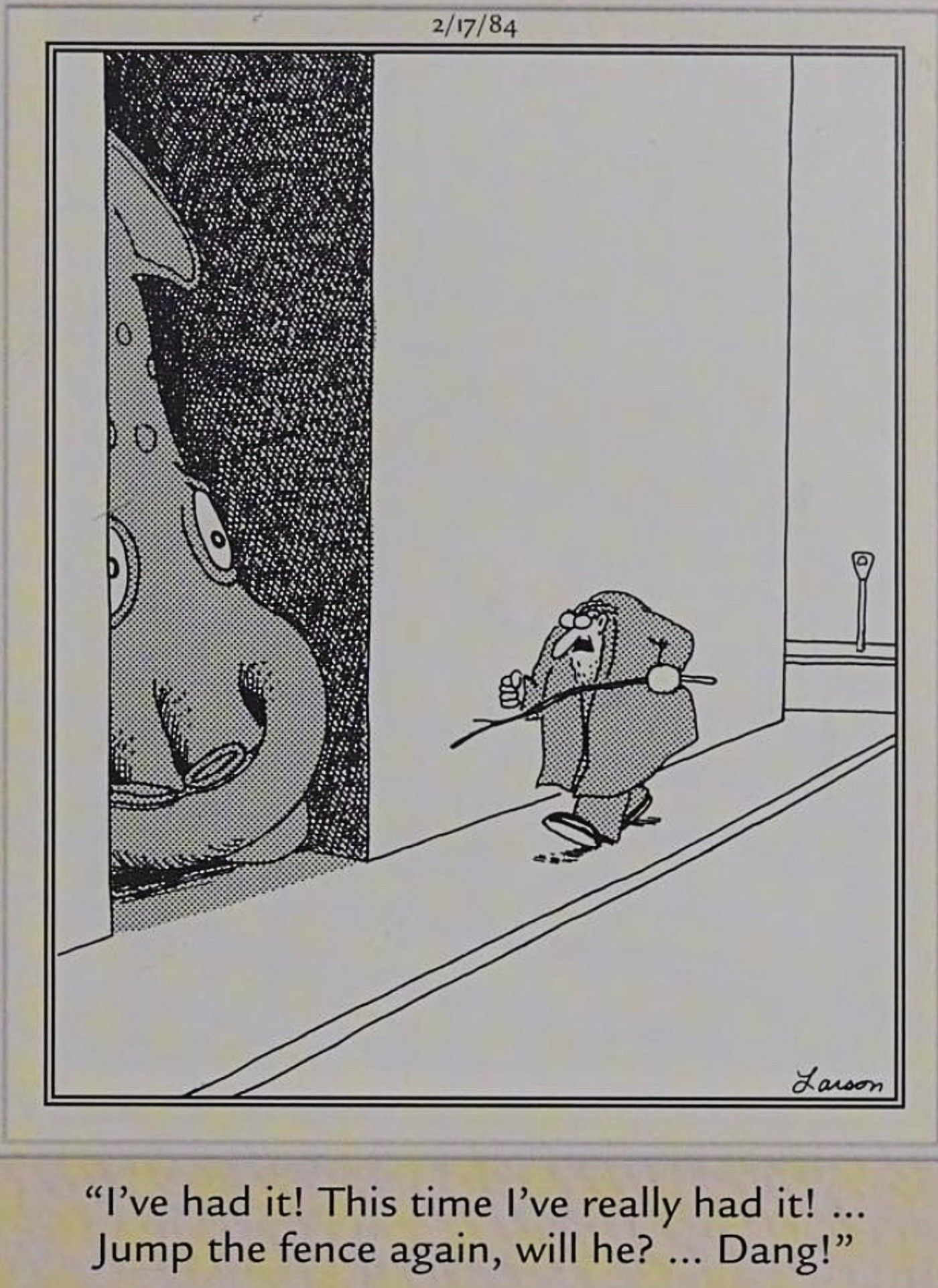 The Far Side featuring a man looking for a giant squid in the city.
