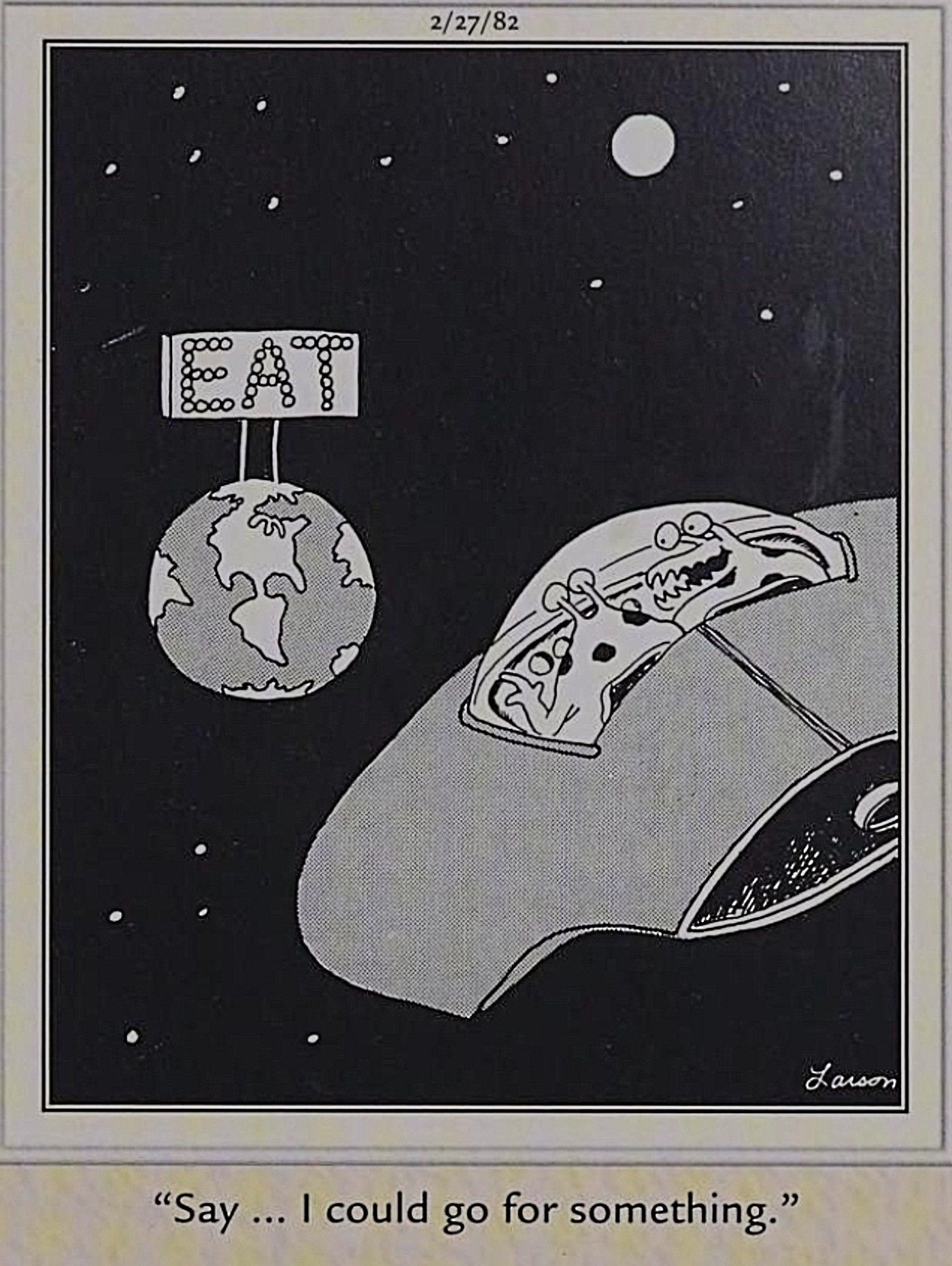 Far Side, Earth is an intergalactic diner