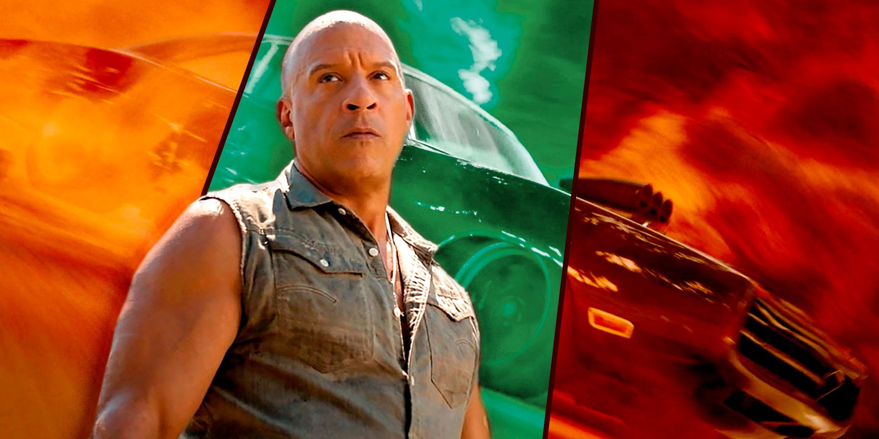 Vin Diesel as Dominic Toretto in front of a custom background