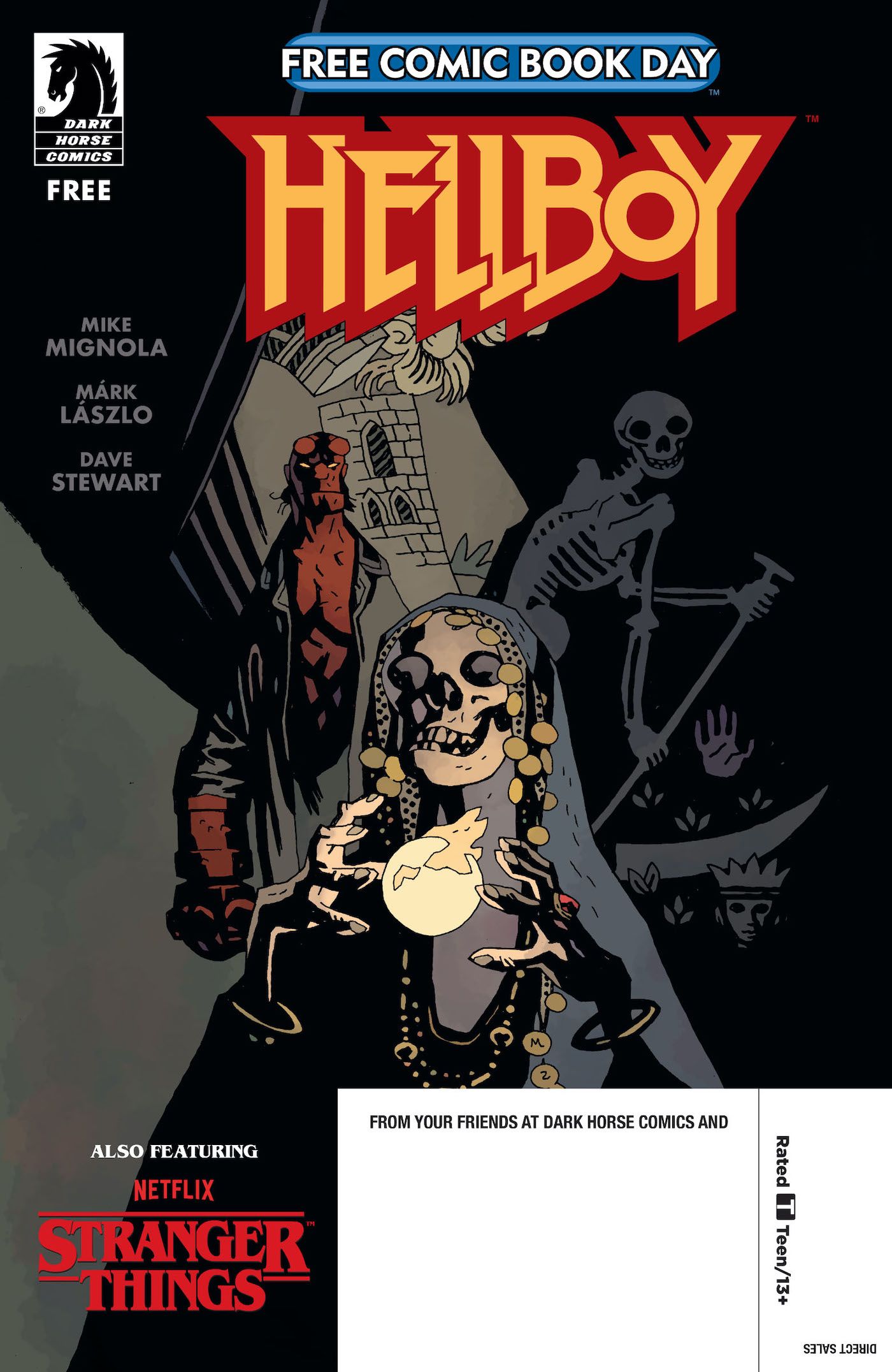 MIke Mignola and Dave Stewart's Free Comic Book Day cover featuring Hellboy.