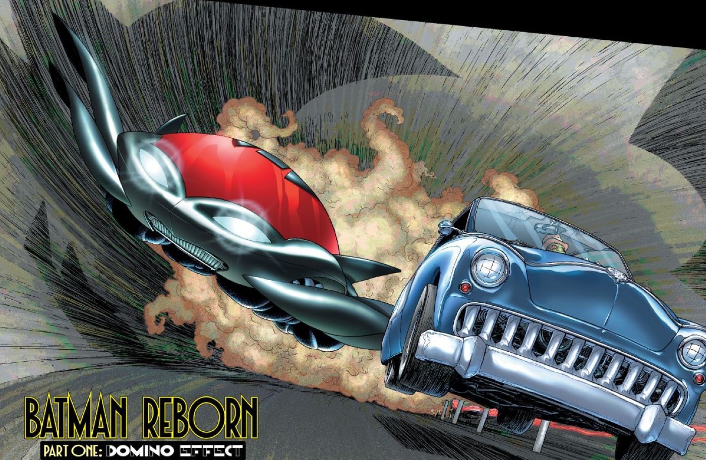 Flying Batmobile in Batman & Robin #1 Batman Reborn 