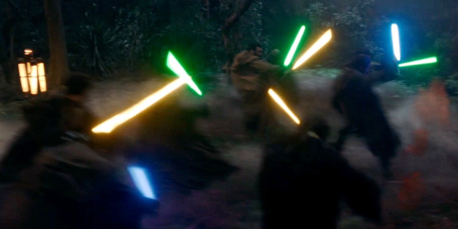 Um grupo de Jedi é empurrado para trás por uma explosão da Força de um agressor desconhecido no trailer de Star Wars: The Acolyte