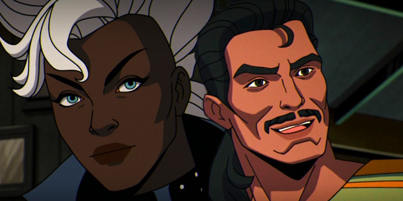 Storm looking at Forge smiling in X-Men 97