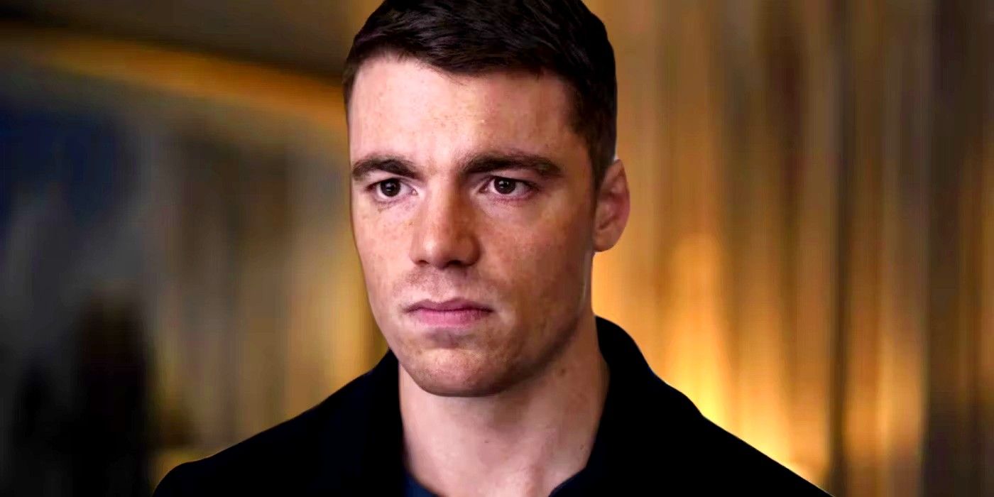 Gabriel Basso as Peter Sutherland Looking Grim in The Night Agent Season 1