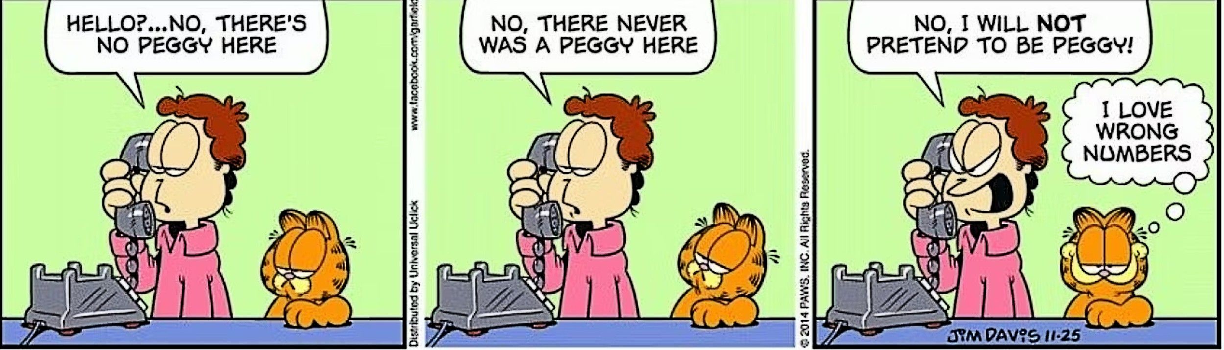 Garfield Jon deals with a sleazy request from a wrong number caller, who asks him to pretend to be 