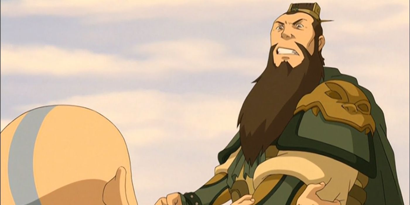 General Fong snarling down at Aang in Avatar: The Last Airbender
