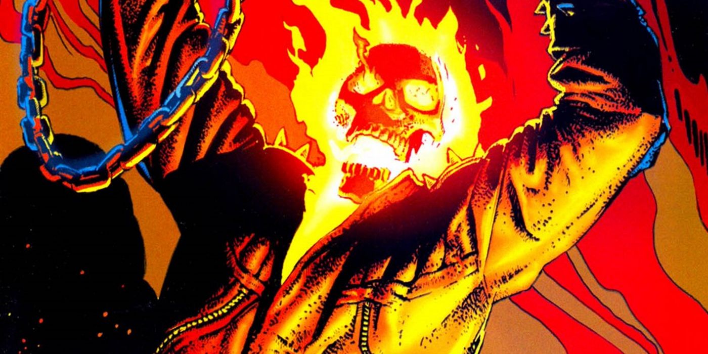 Ghost Rider with Flaming Skull in Vicious Cycle Cover Art