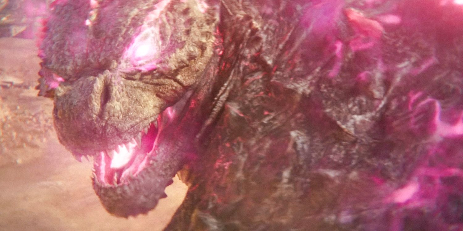 godzilla glowing red ready to attack from Godzilla x Kong: The New Empire