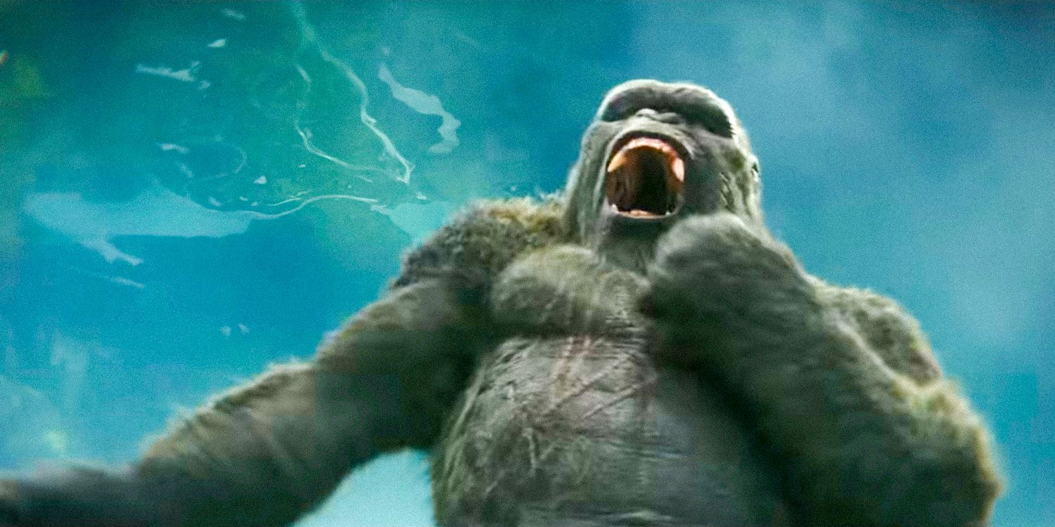 Kong pounding his chest in Godzilla x Kong: The New Empire