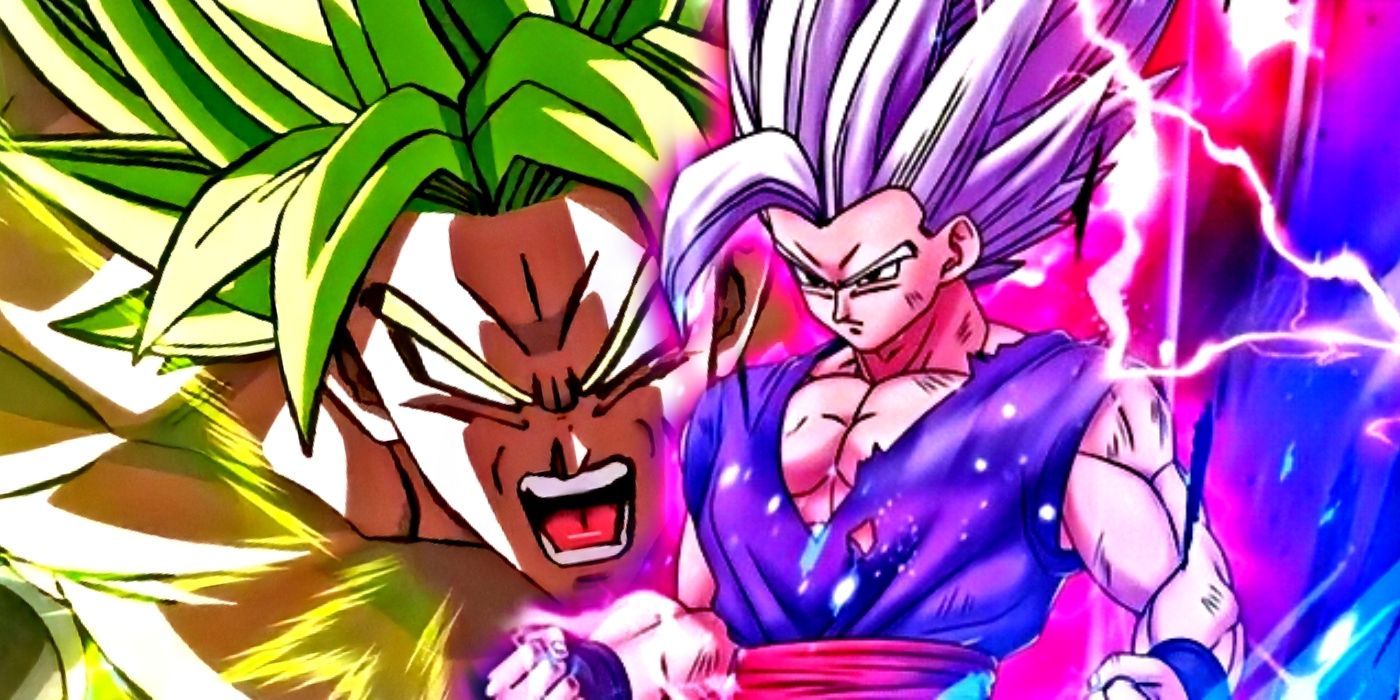 Dragon Ball Super's Gohan Beast with Broly screaming behind him.