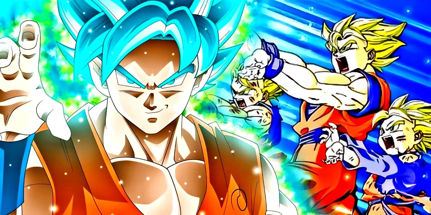 Goku with Gohan and Goten in Dragon Ball.
