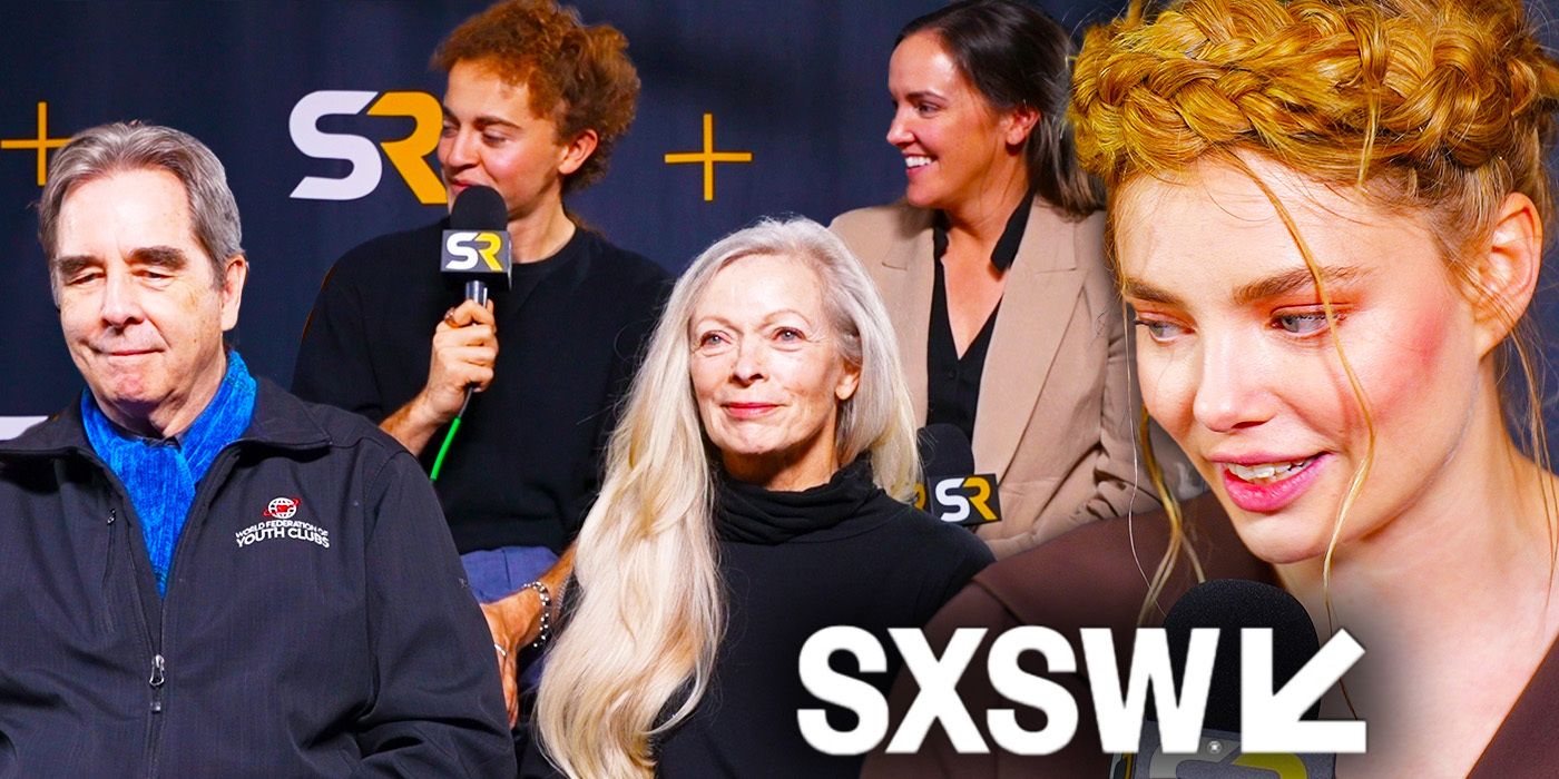 Edited image of Desert Road cast and director during SXSW interview