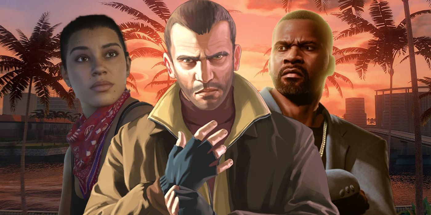 Lucia, Franklin, and Niko from the different GTA games. 