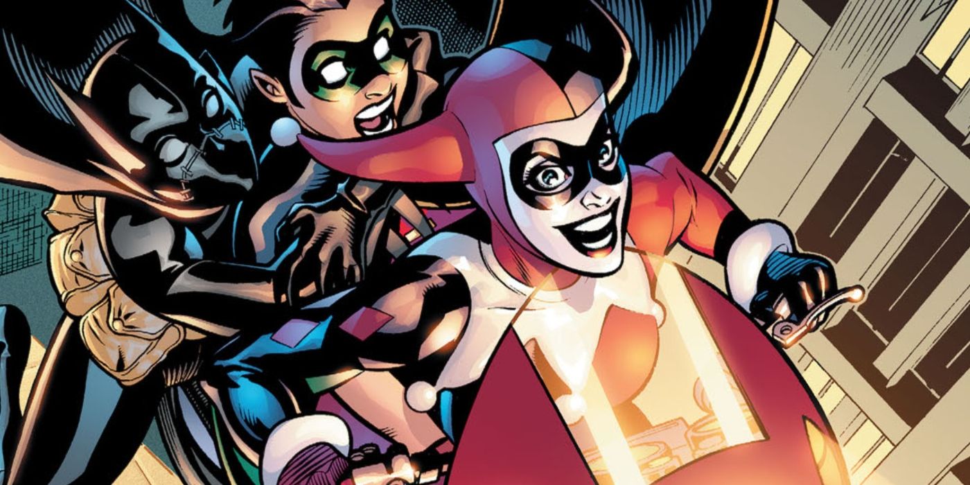Harley Quinn com Robin e Batgirl DC