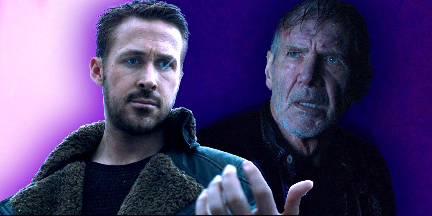 Harrison Ford looking confused at Ryan Gosling in Blade Runner 2049
