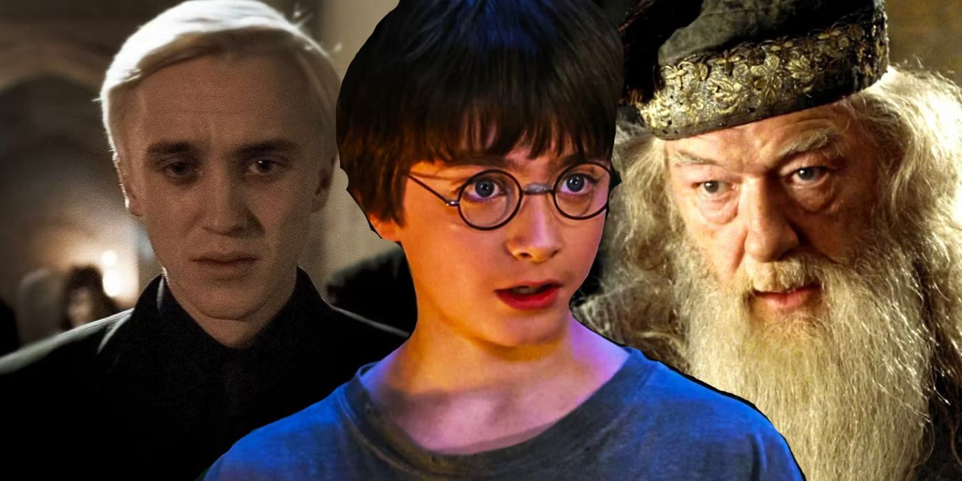 Harry Potter, Draco, and Dumbledore