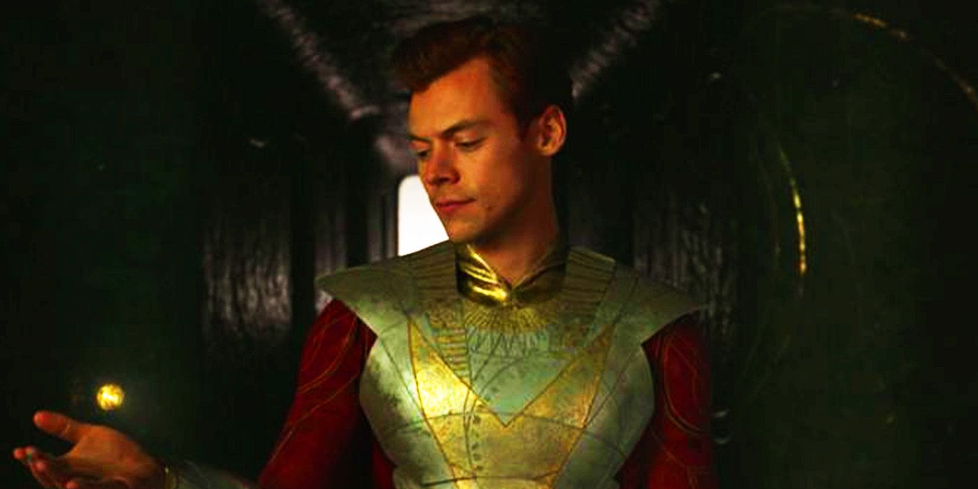 Harry Styles as Eros at the end of Eternals