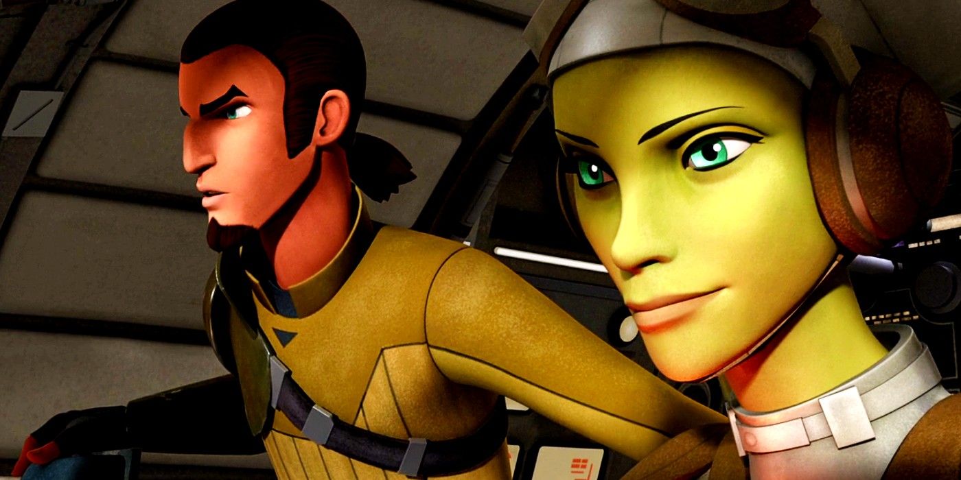 Hera e Kanan discutem enquanto voam no Ghost em Star Wars Rebels, temporada 1, episódio 1, "Spark of Rebellion".