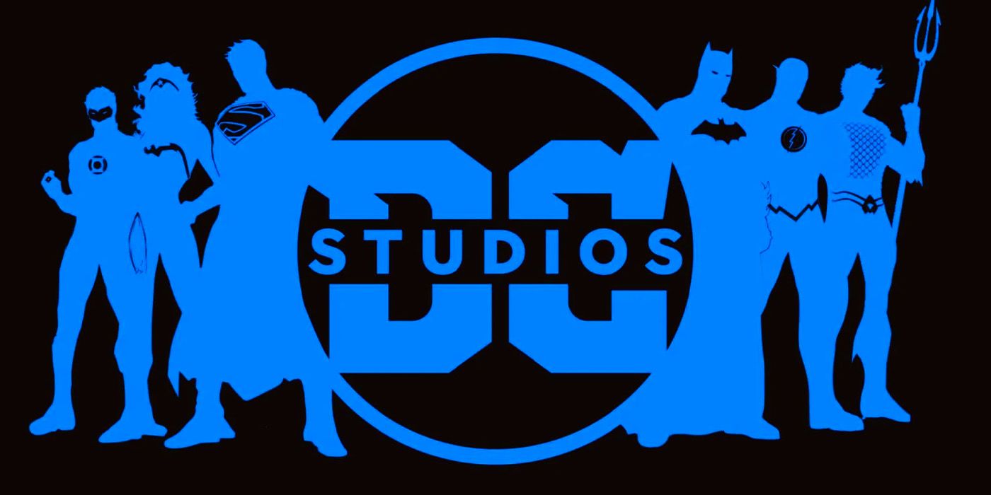 Heroes' silhouettes in the new DC Studios DCU logo