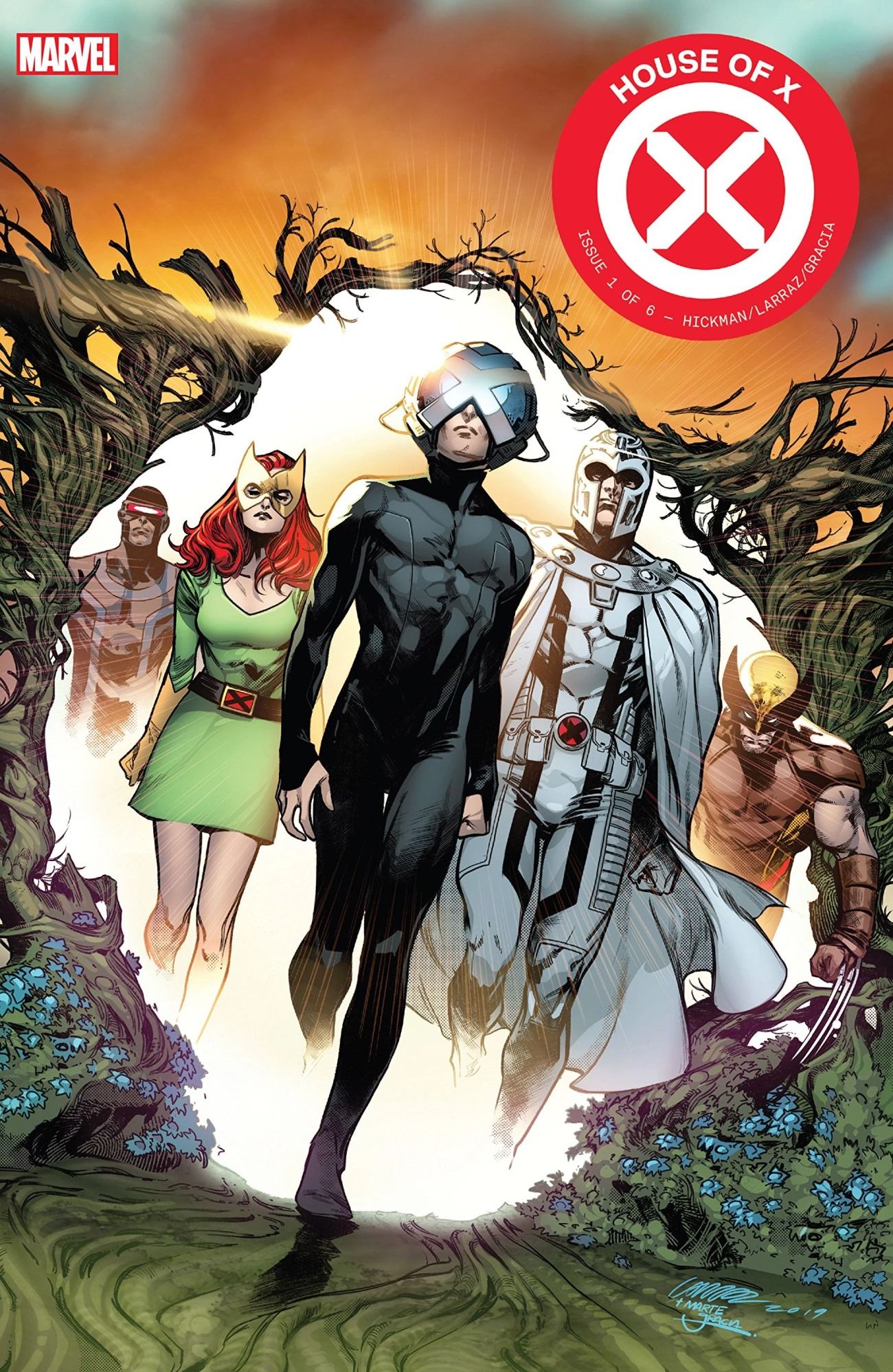 Mutants arrive on Krakoa in House of X #1 Marvel Comic Cover by Pepe Larraz and Marte Gracia