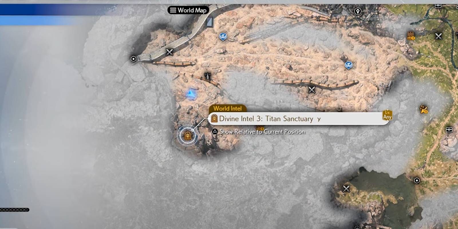 FF7 Rebirth Titan Divine Intel Sanctuary Gamma location on map of Grasslands region