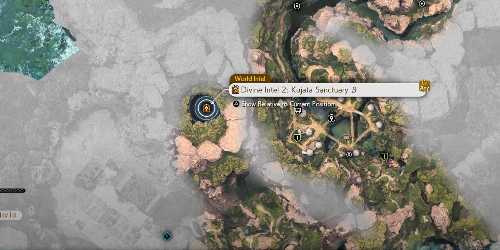 FF7 Rebirth Kujata Sanctuary Beta Divine Intel location on Gongaga map