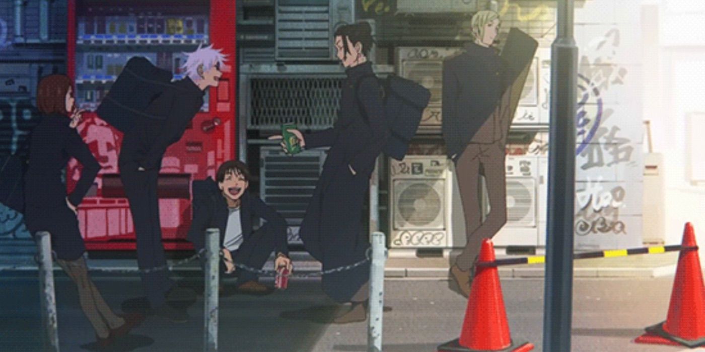 Gojo and Geto talking beside a vending machine Jujutsu Kaisen