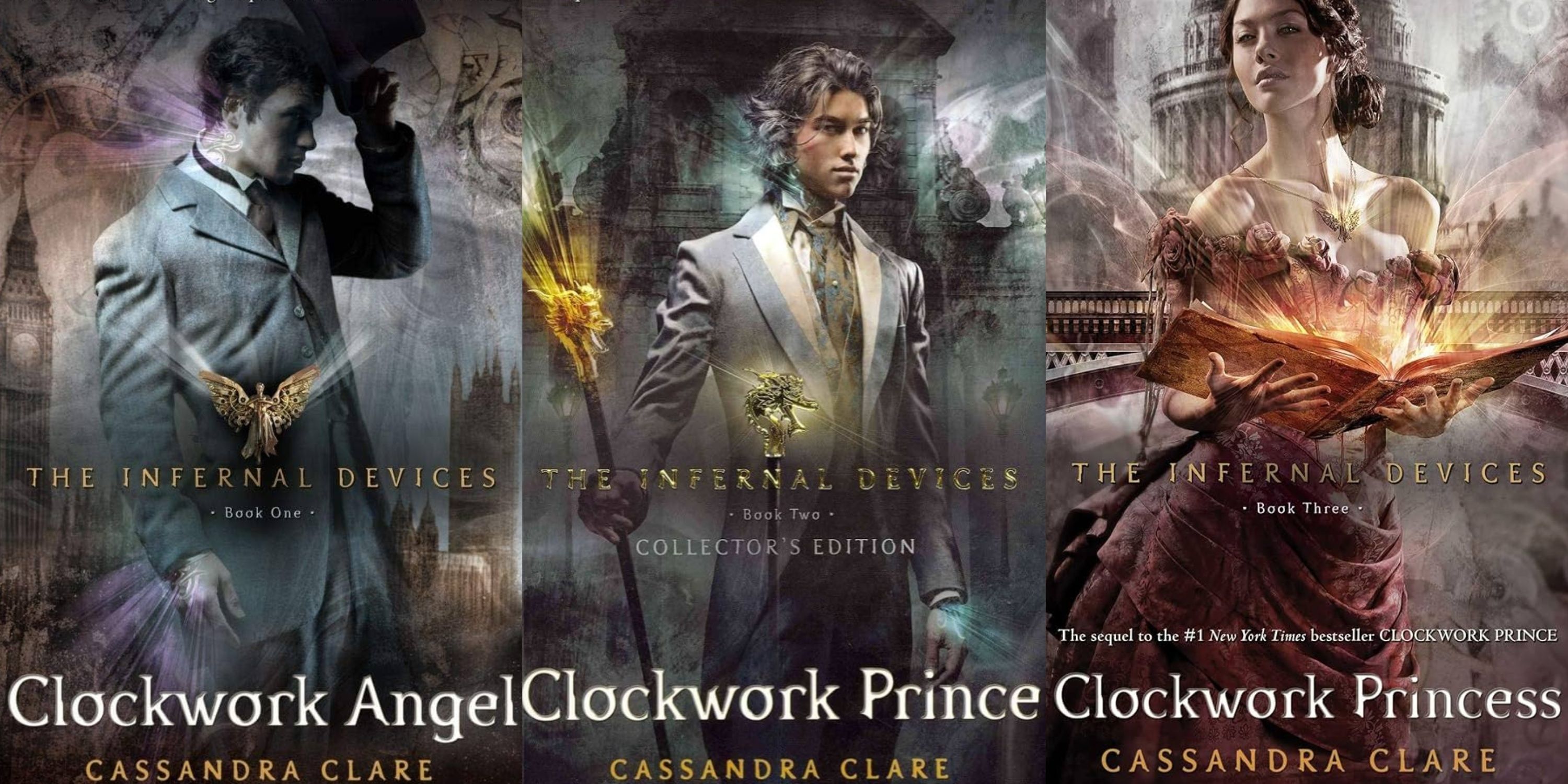 The covers of Cassandra Clare's Infernal Devices books