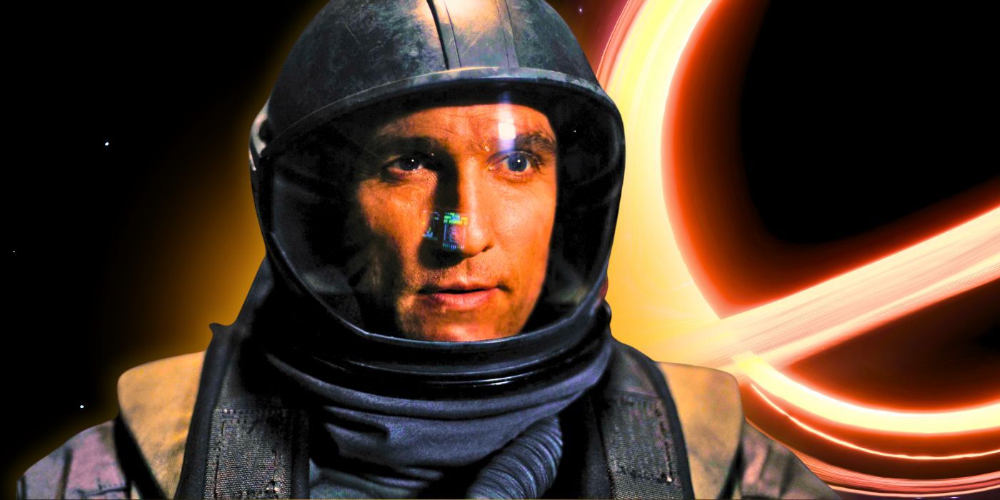 Matthew McConaughey in Interstellar with planet nearby