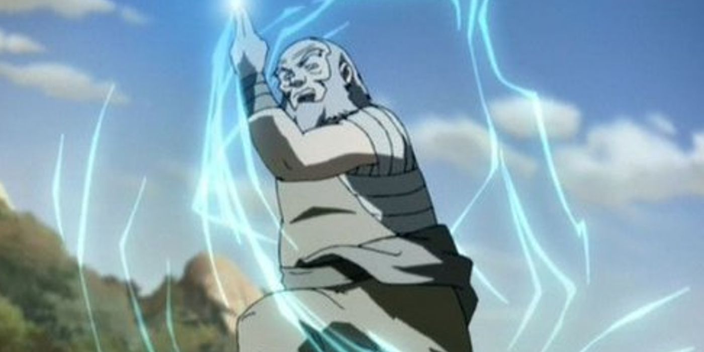 Iroh usando geração de iluminação na 2ª temporada de ATLA