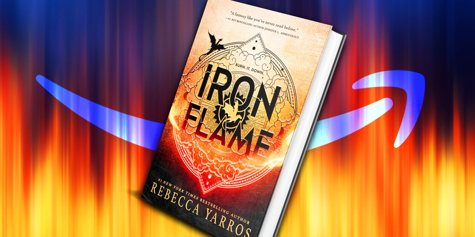 Iron Flame Book with Prime Video logo