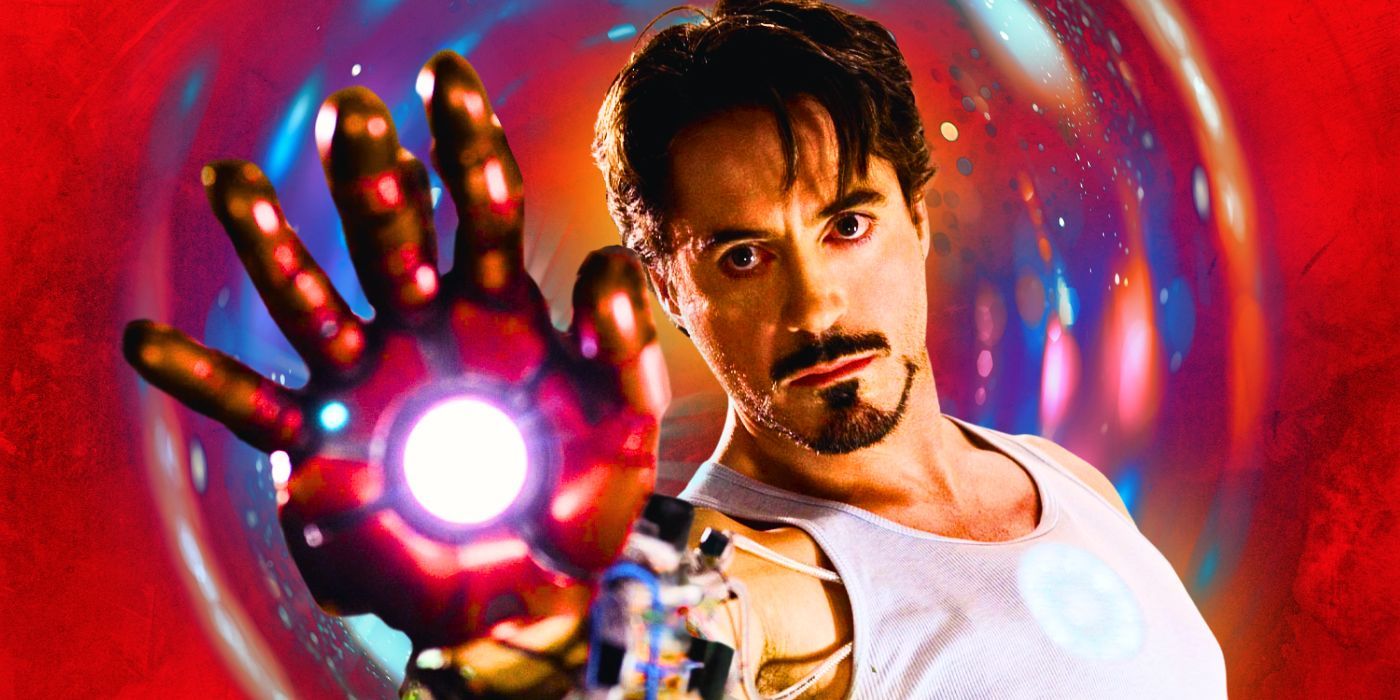 Robert Downey Jr's Iron Man aims his repulsor beam
