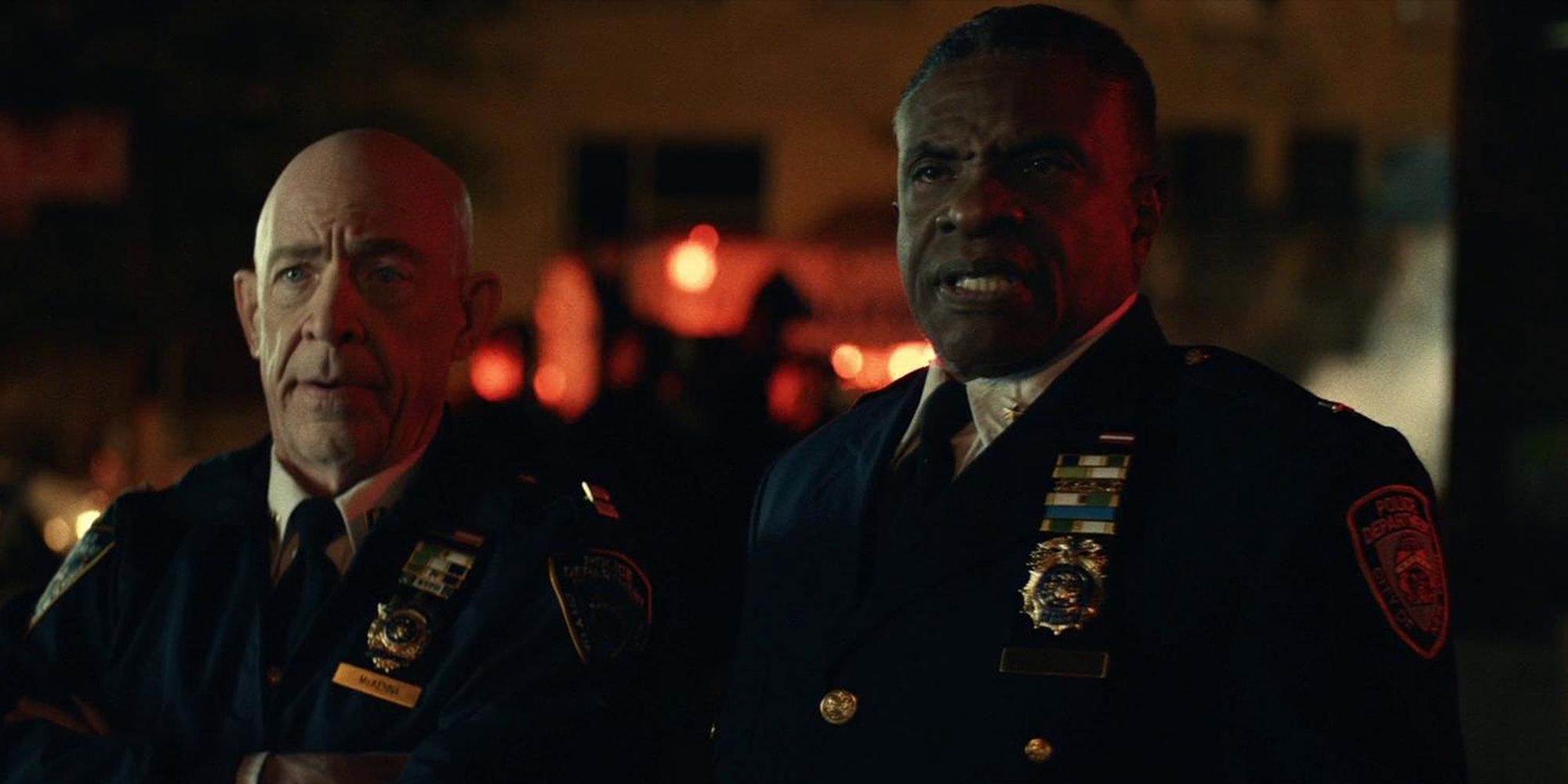 J.K. Simmons and Keith David in 21 Bridges