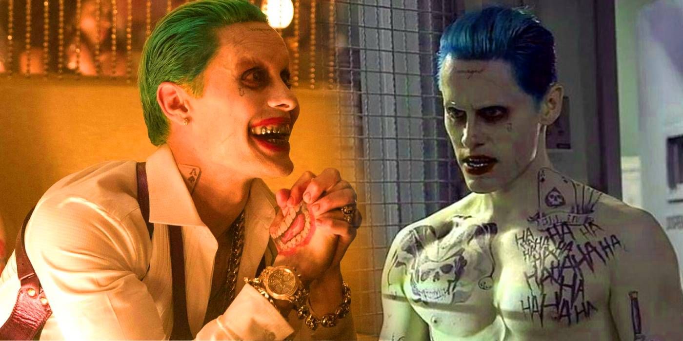 Jared Leto Joker looking happy and looking angry with shirt off custom image