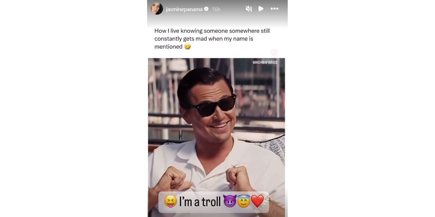 Jasmine Pineda no meme de 90 dias para noivo com Leonardo DiCaprio no Instagram