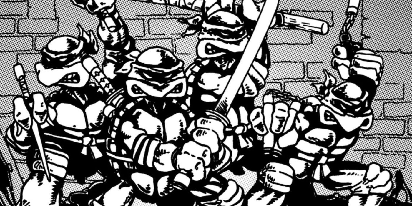 Classic black and white TMNT from the original comic.