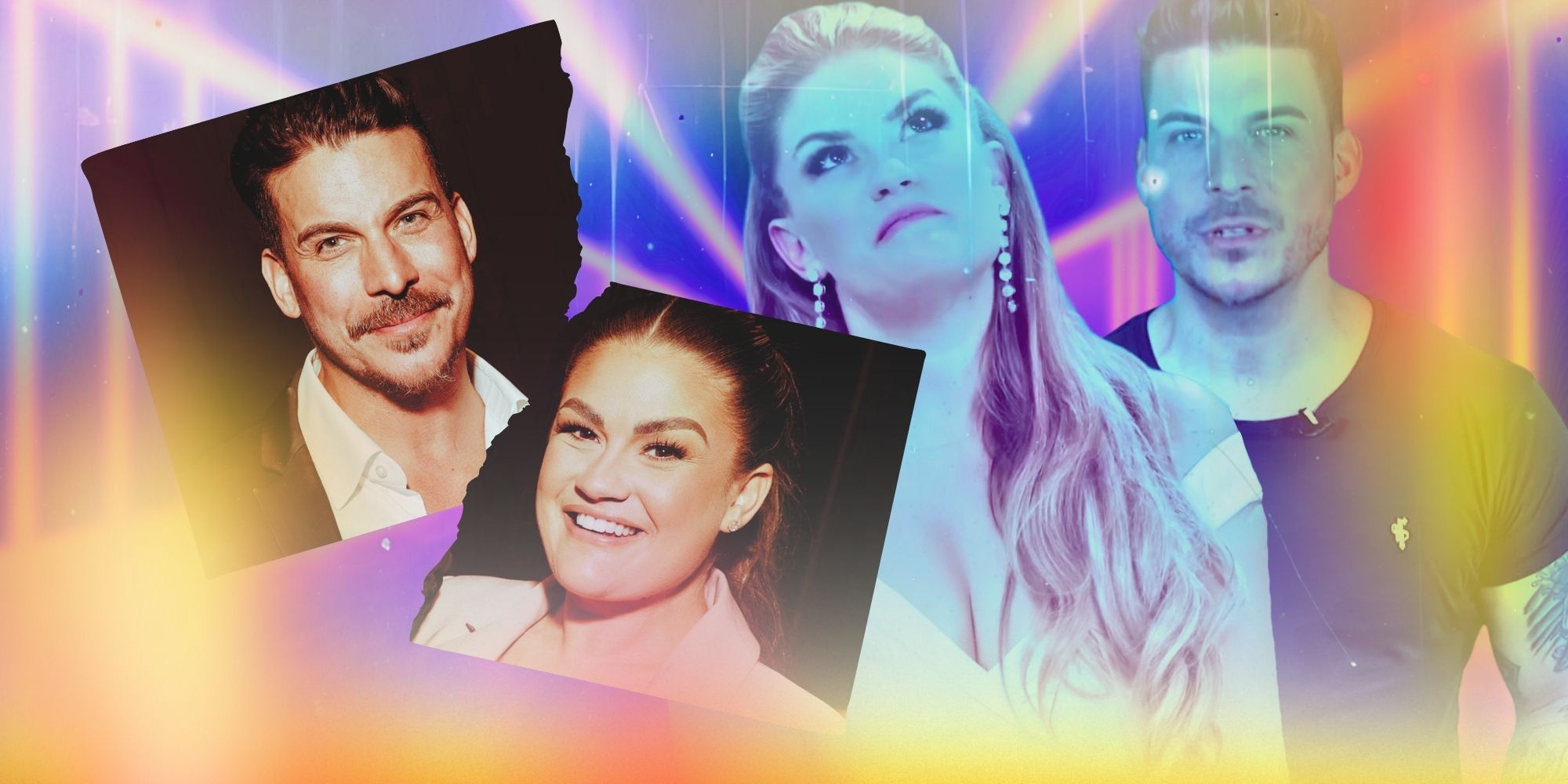 Montage of Vanderpump Rules' Jax Taylor & Brittany Cartwright smiling and looking serious