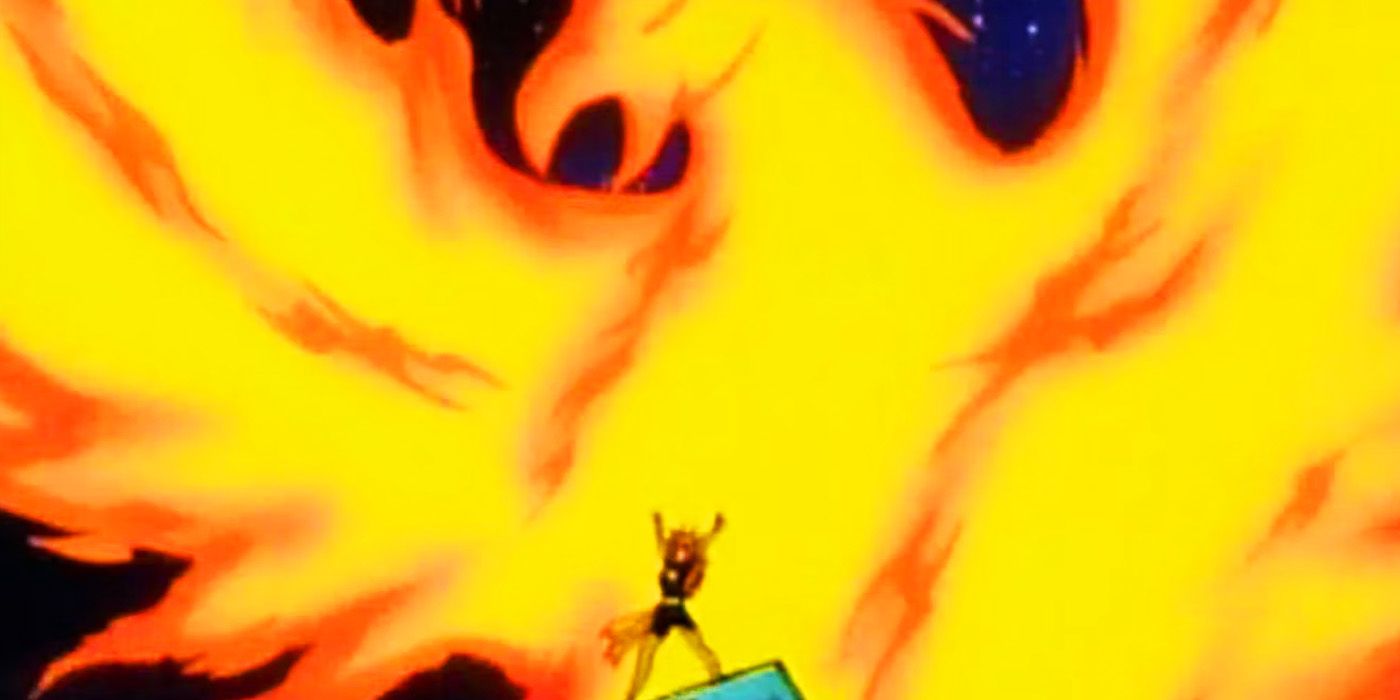 Jean Grey's Dark Phoenix with the Phoenix Force in X-Men The Animated Series