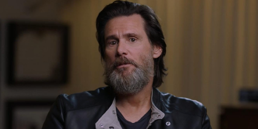 Jim Carrey talking to the camera in Jim & Andy The Great Beyond.