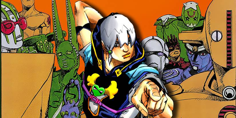 Jojo's Bizarre Adventure: Jodio in front of past Stands.