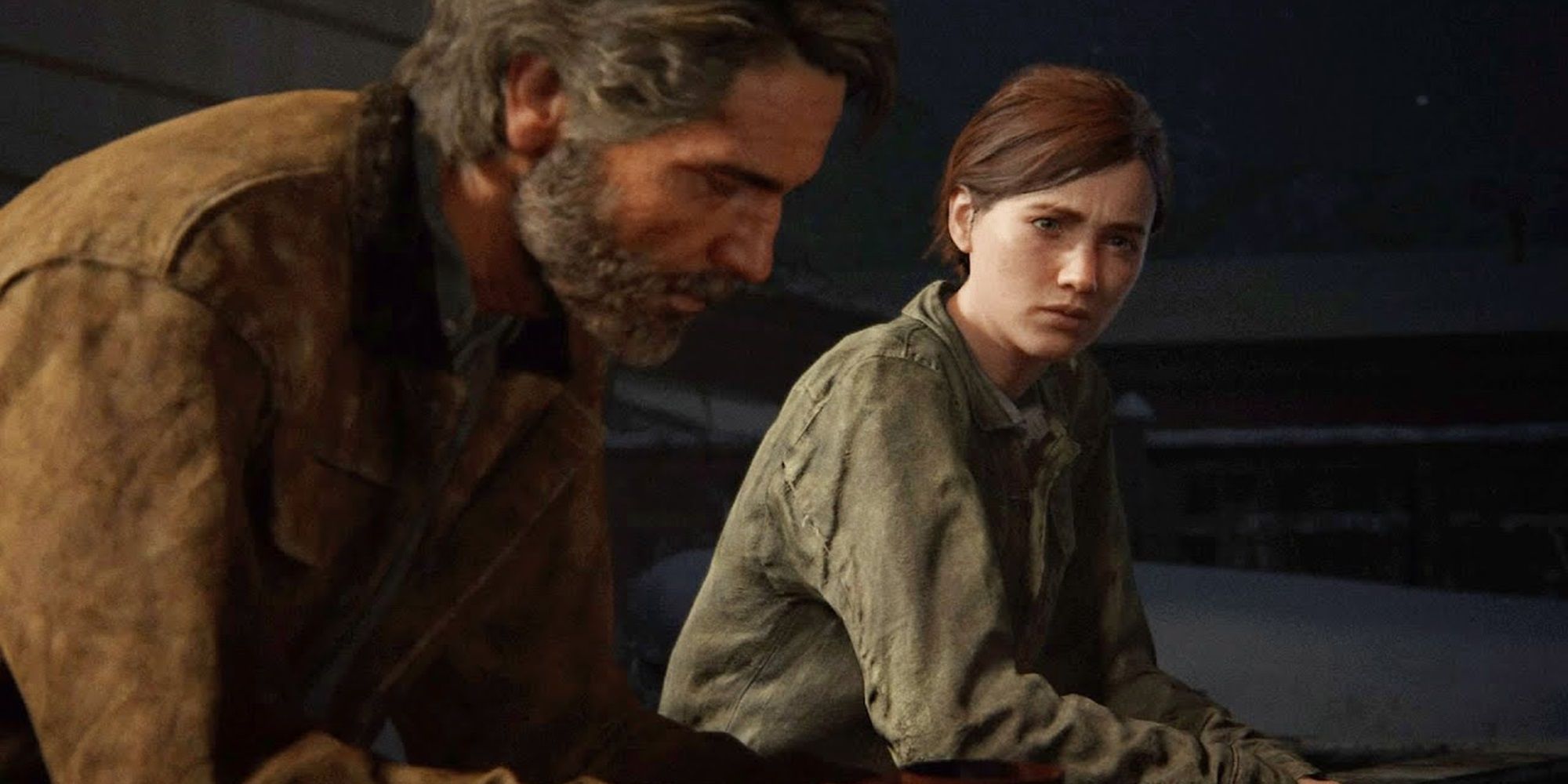 Joel e Ellie conversam na varanda em The Last of Us Part II