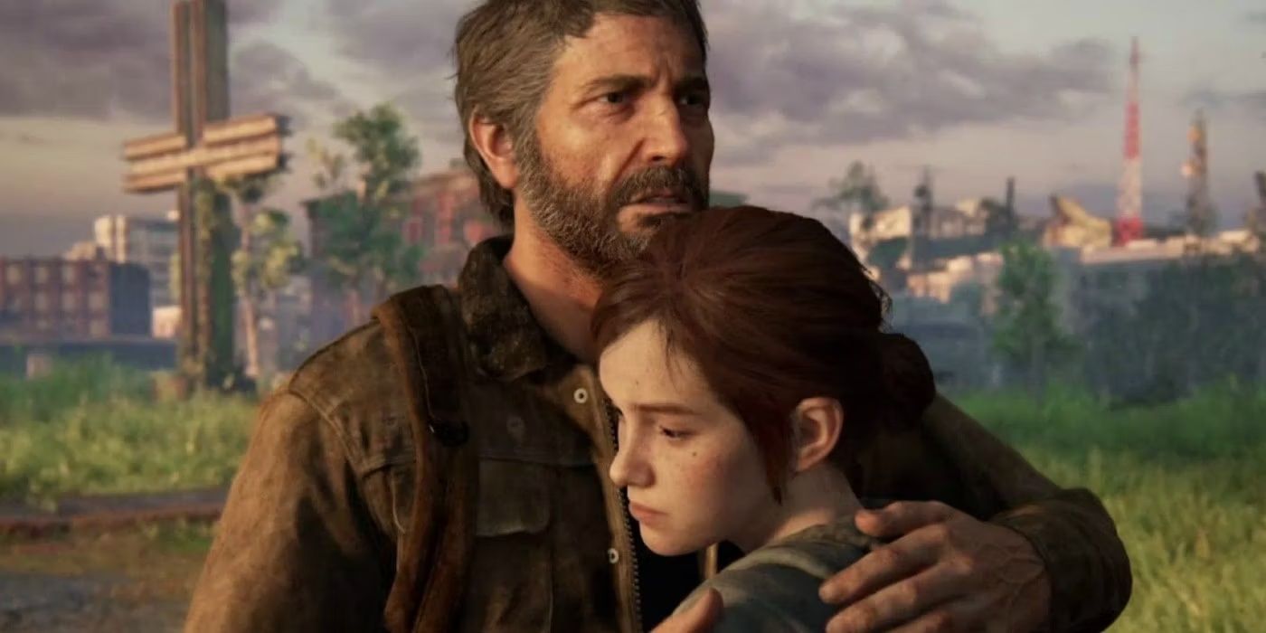 Joel abraça Ellie em The Last of Us Part II