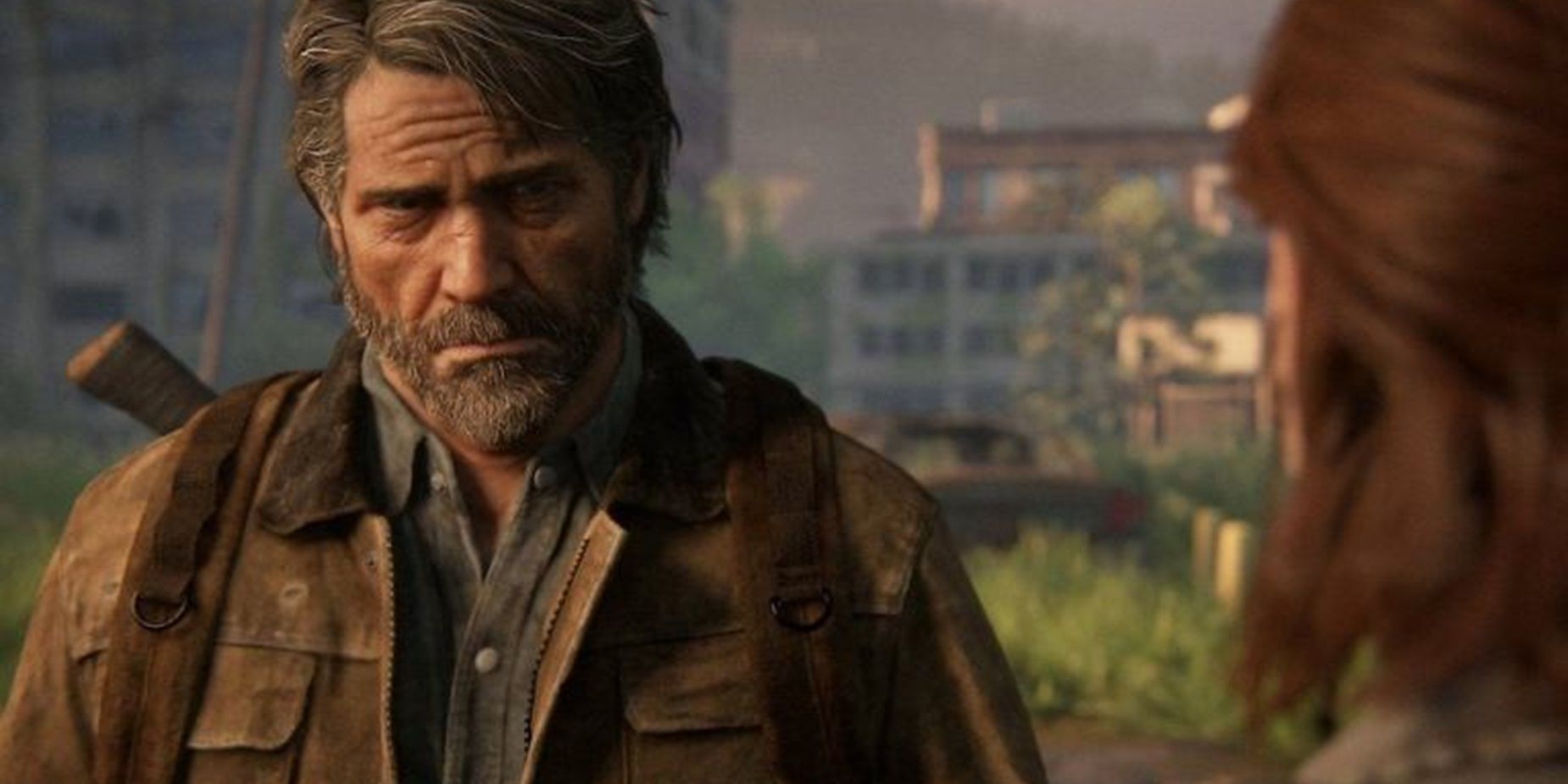 Joel looks up at Ellie in The Last of Us Part II