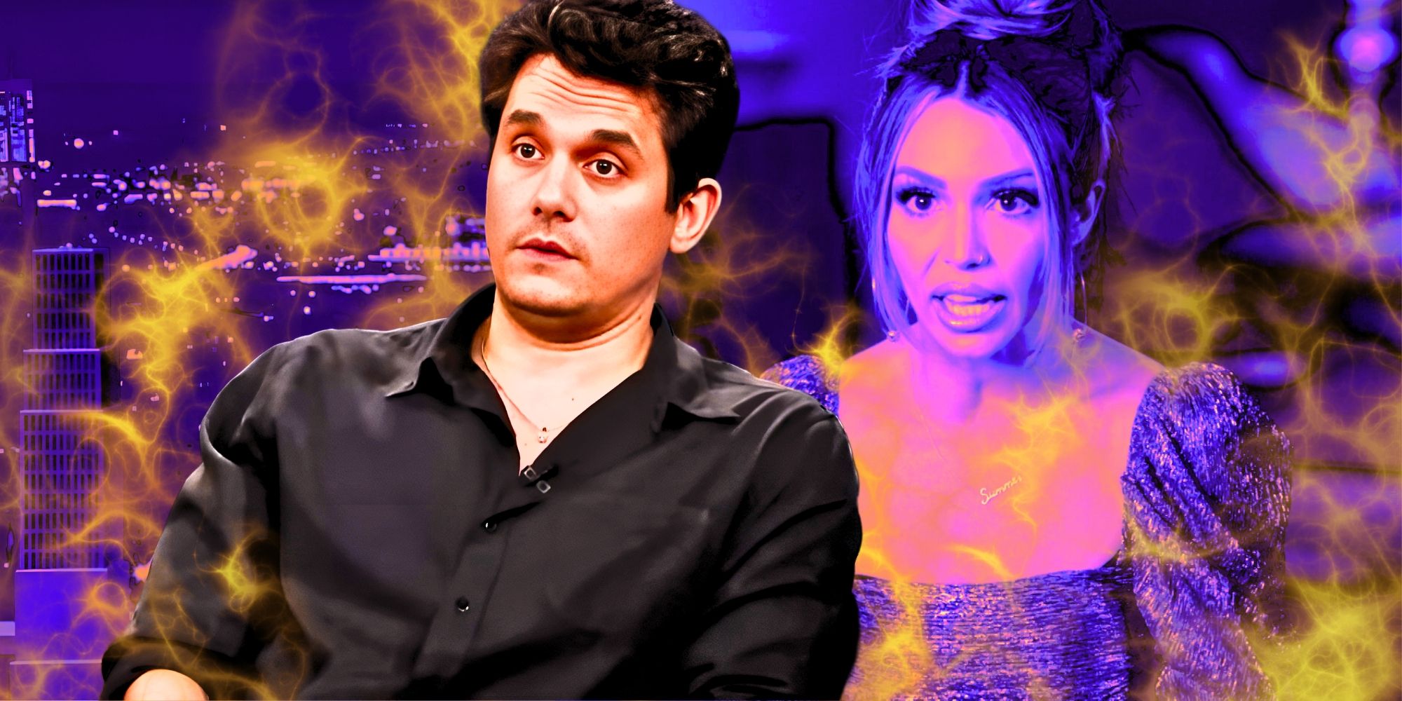 John Mayer and Vanderpump Rules’ Scheana Shay looking shocked