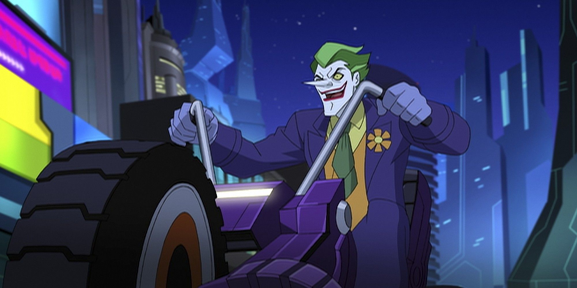 Joker on a motorbike in Batman monster mayhem