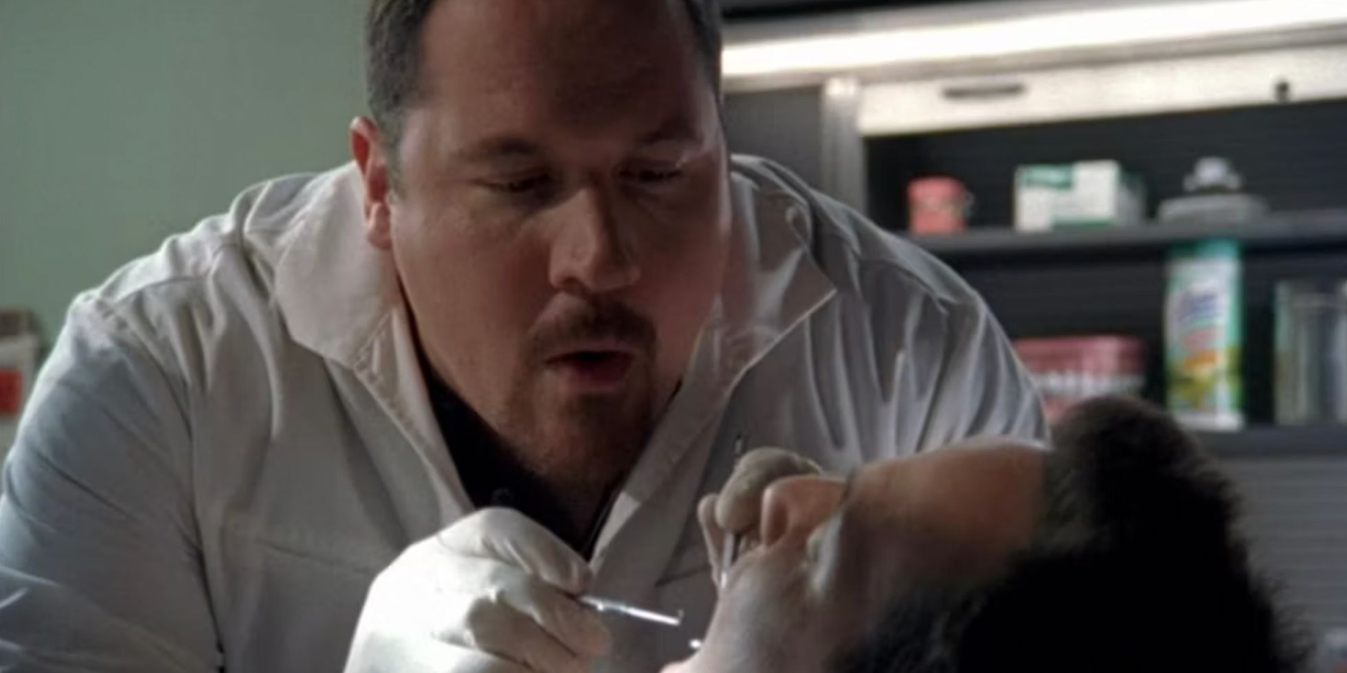 Jon Favreau as the dentist in 