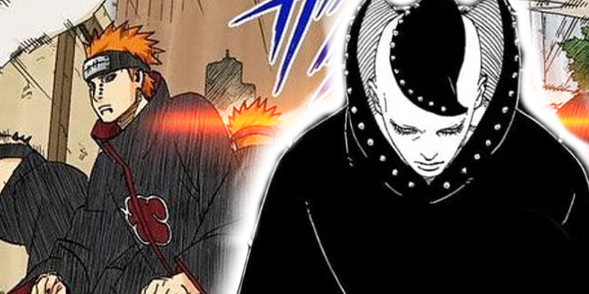 Jura from Boruto Two Blue Vortex in front of the six Pains