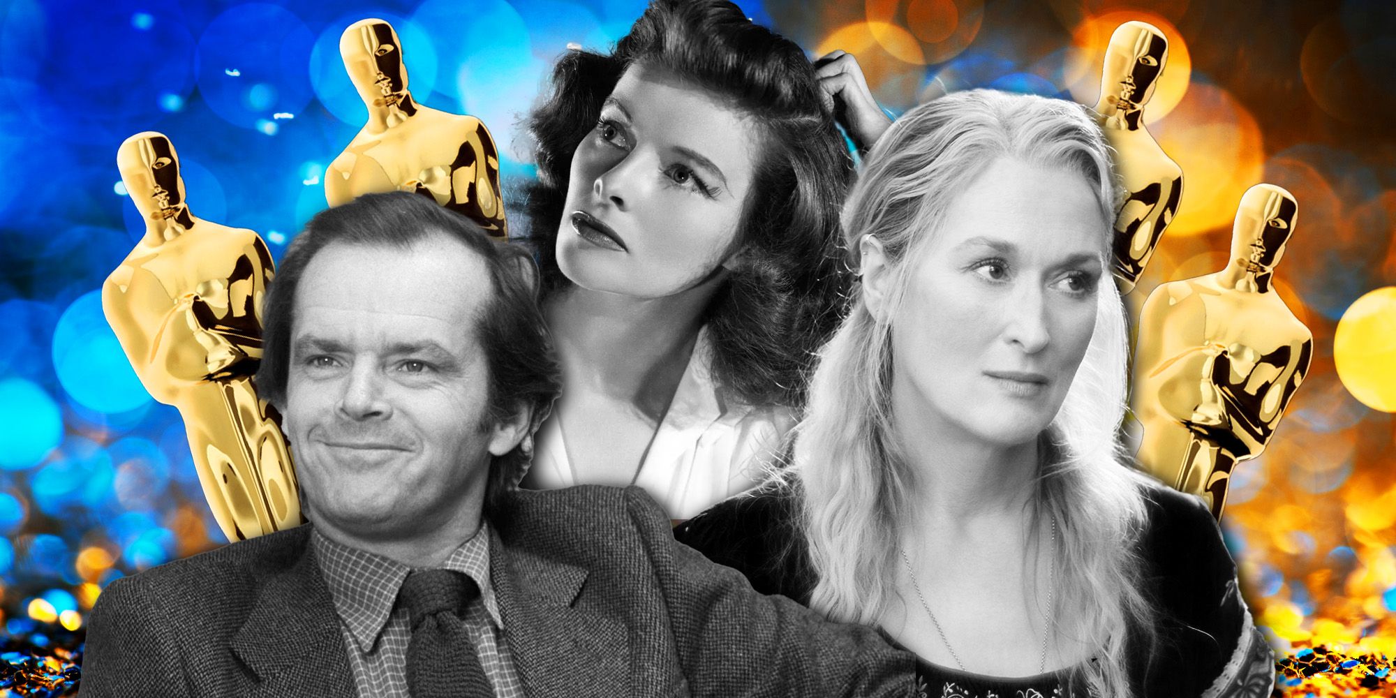 Katharine Hepburn, Jack Nicholson, and Meryl Streep and the Oscars